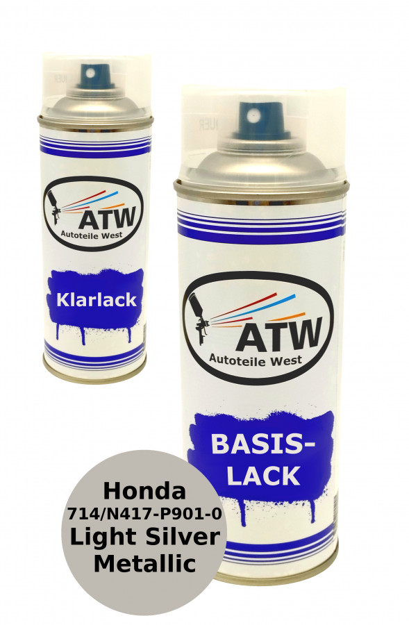 Autolack für Honda 714/N417-P901-0 Light Silver Metallic +400ml Klarlack Set